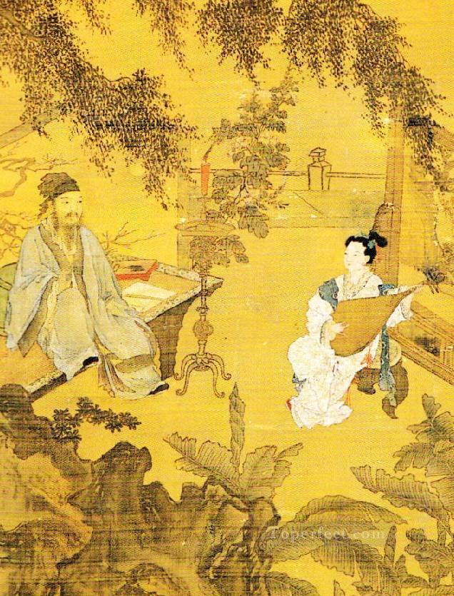 tao gu presents a poem 1515 old China ink Oil Paintings